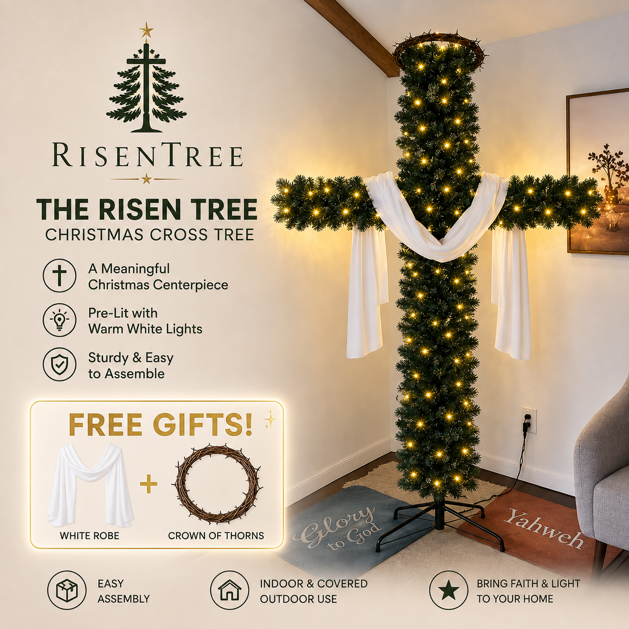 RisenTree™ Cross Christmas Tree